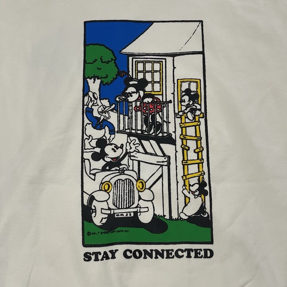 Levis Disney Sweatshirt Hoodie Adult XL Ivory Mickey Minnie Heavy Pullover NEW - Picture 2 of 16